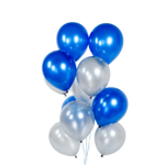 Set 10 Baloane Latex Albastru si Argintiu, 30 cm, Ropet