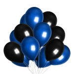 Set 10 Baloane Latex Albastru si Negru, 30 cm, Ropet