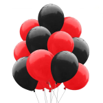 Set 10 Baloane Latex Rosu si Negru, 30 cm, Ropet