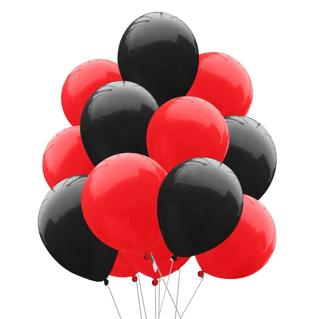 Set 10 baloane latex Set 10 Baloane Latex Rosu si Negru, 30 cm, Ropet - imagine 1