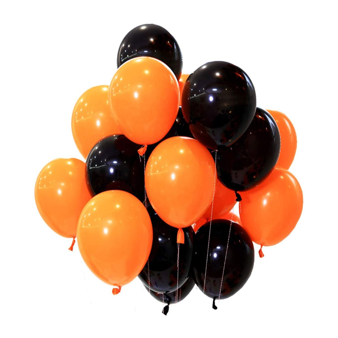Set 10 baloane latex Set 10 Baloane Latex Portocaliu si Negru, 30 cm, Ropet - imagine 1