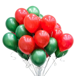 Set 100 Baloane Latex Rosu Si Verde, 30 cm, Pentru Petreceri De Craciun, Ropet