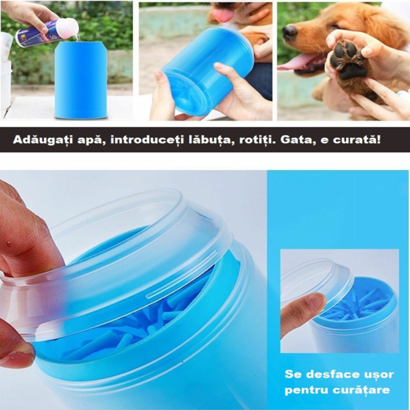Aparat curatare si dezinfectare labute, pentru caini, pisici si alte animale de companie, Albastru, L, Ropet - imagine 3
