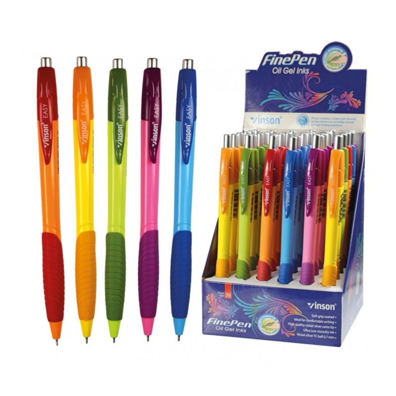 Set 36 Pixuri Vinson FinePen, Cu Gel Pe Baza De Ulei, 0.7 mm - imagine 2