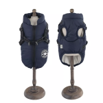 Geaca impermeabila pentru caini cu ham, captusita, cu fermoar, Albastru, Marimea XL, Ropet - imagine 4
