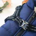 Geaca impermeabila pentru caini cu ham, captusita, cu fermoar, Albastru, Marimea XL, Ropet - imagine 6