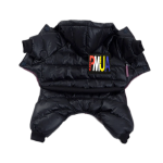 Salopeta pentru caini, blanita, cu capse, Negru, Marimea XL, Ropet