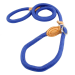 Lesa cordelina pentru caini, cu opritor, anti-tragere 10mm x 1.5m, Albastru, Ropet
