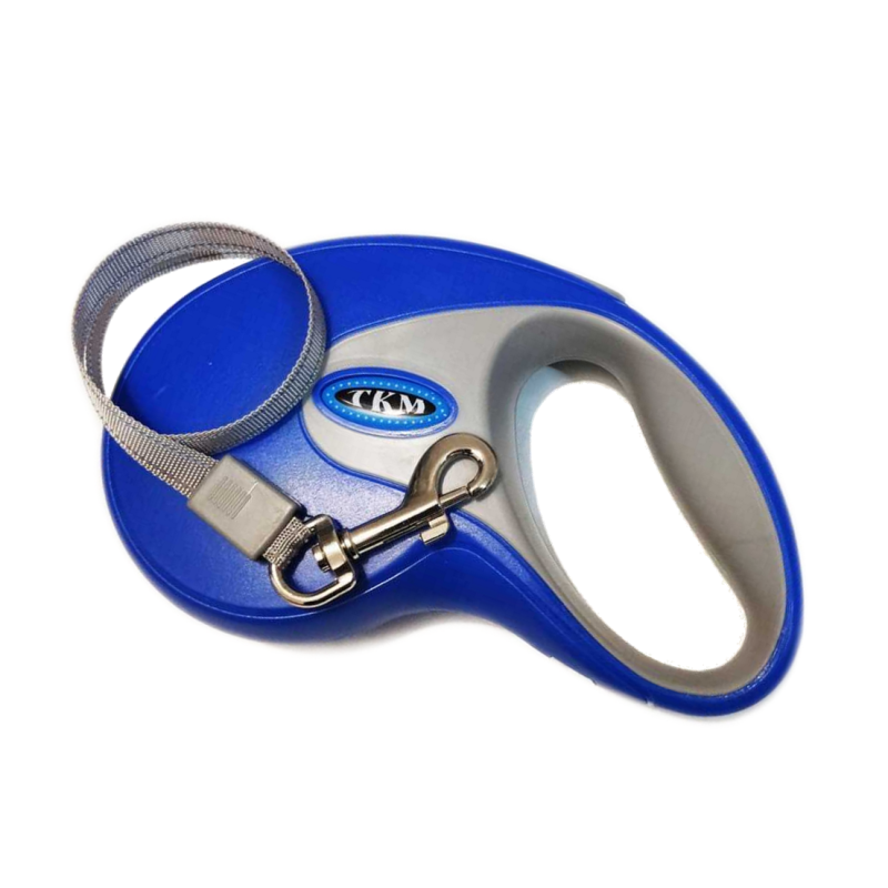 Lesa Retractabila TKM, maner ergonomic, buton franare, cu banda, 3m, Albastru - imagine 3