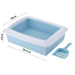 Litiera pentru pisici cu rama, Ropet, 38 x 28 x 10cm, Albastru - imagine 3