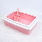Litiera pentru pisici cu rama, Ropet, 38 x 28 x 10cm, Roz - imagine 2