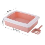 Litiera pentru pisici cu rama, Ropet, 38 x 28 x 10cm, Roz - imagine 3
