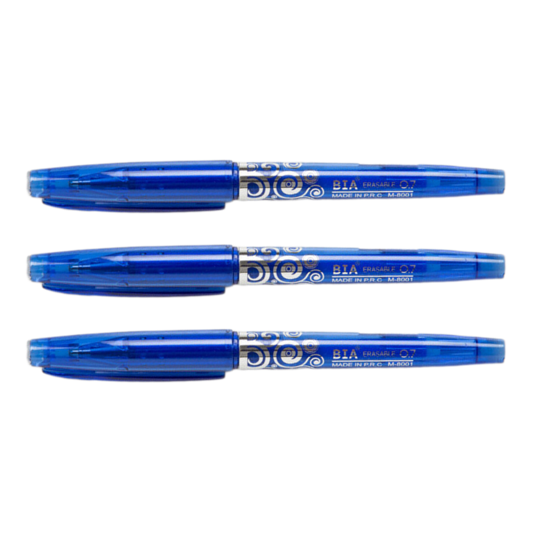 Set 3 Pixuri Roller Cu Radiera Set 3 Pixuri Roller Cu Radiera, 0.7 mm, Albastru, Bia - imagine 1
