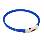 Zgarda din silicon cu Led Pentru Caini, 55cm, Reglabila, Albastru, Reincarcabila, USB Inclus, Ropet