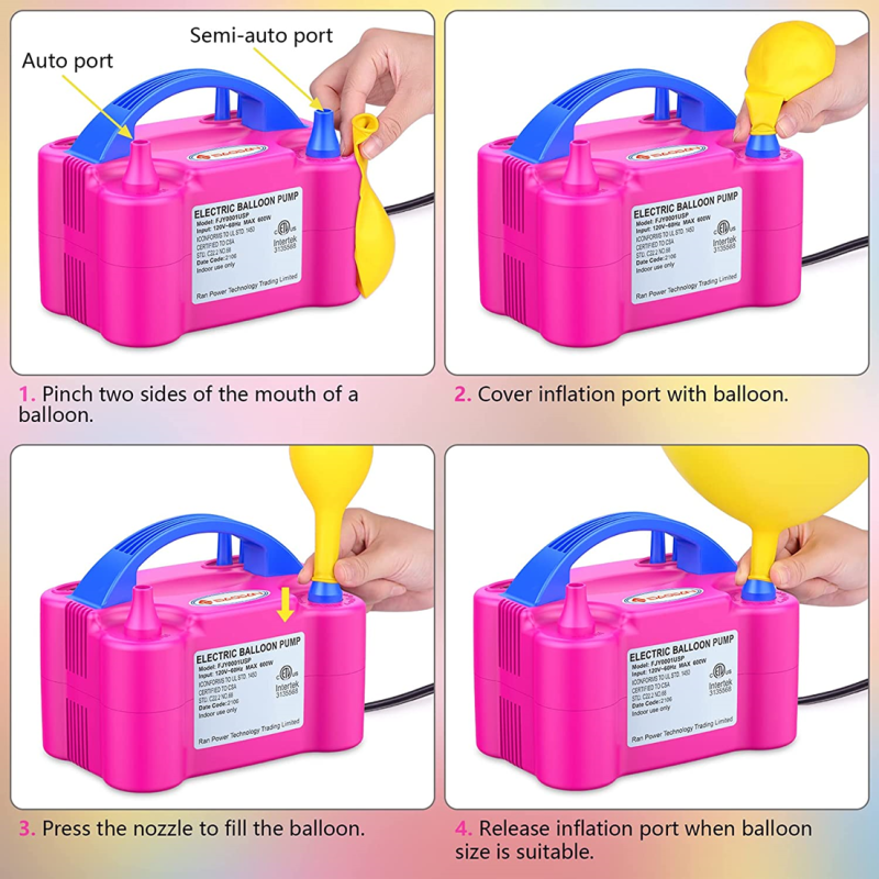 Pompa Electrica Profesionala Pentru Umflat Baloane, Compresor 600W, Alimentare 220V, Ropet - imagine 6