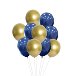 Set 10 Baloane Latex Auriu si Albastru, 30 cm, Ropet