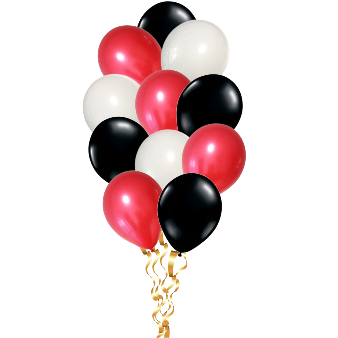 Set 12 baloane Set 12 Baloane Latex Rosu, Alb Si Negru, 30 cm, Ropet - imagine 1