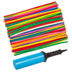 Set 100 Baloane Modelaj 260Q Colorate + Pompa Manuala Pentru Baloane, Ropet