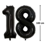 Balon Folie Cifra 18 Negru, 80 cm, Pentru Majorat, Ropet - imagine 2