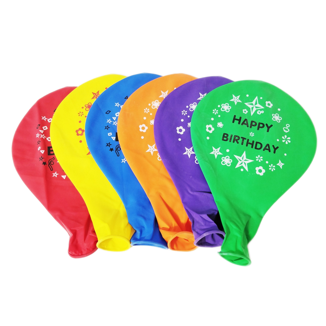 Set 10 baloane latex gigant Set 10 Baloane Latex Gigant, Multicolor, Happy Birthday, 50 cm, Ropet - imagine 1