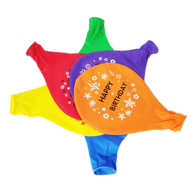 Set 10 Baloane Latex Gigant, Multicolor, Happy Birthday, 50 cm, Ropet - imagine 2