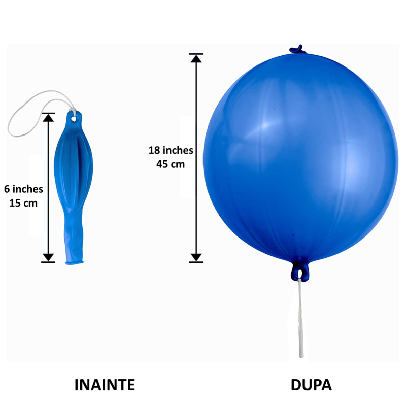 Set 20 Baloane Latex Punch Ball Multicolor, 45 cm, Ropet - imagine 2