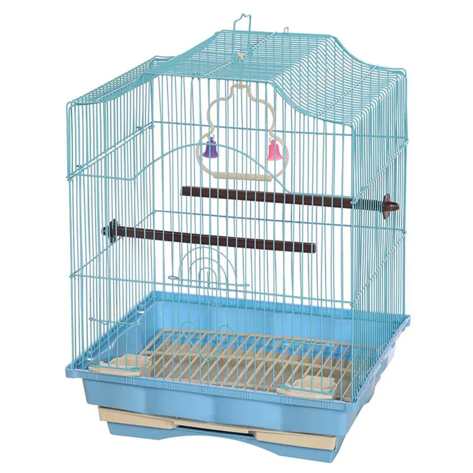 Colivie Patrata 43 x 35 x 28 cm Colivie Patrata 43 x 35 x 28 cm, pentru pasari exotice, Albastru - imagine 1