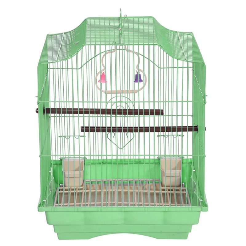 Colivie Patrata 43 x 35 x 28 cm, pentru pasari exotice, Verde - imagine 3