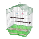 Colivie Patrata 39 x 30 x 23 cm, pentru pasari exotice, Tava Verde