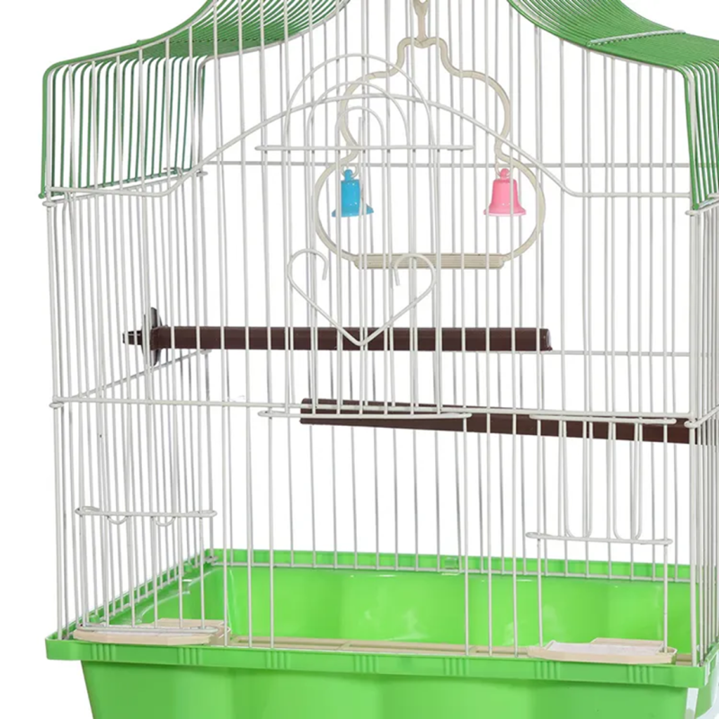 Colivie Patrata 39 x 30 x 23 cm, pentru pasari exotice, Tava Verde - imagine 2