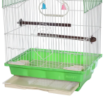 Colivie Patrata 39 x 30 x 23 cm, pentru pasari exotice, Tava Verde - imagine 3