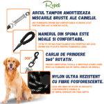 Lesa cu arc amortizor pentru caini, reflectorizanta, 1.5m, Albastru, Ropet - imagine 3