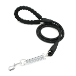 Lesa cu arc amortizor pentru caini, reflectorizanta, 1.5m, Negru, Ropet - imagine 2