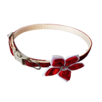 Zgarda ajustabila cu floare/fundita pentru caini si pisici, 22-33cm/10mm, Rosu, Ropet - imagine 2