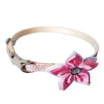 Zgarda ajustabila cu floare/fundita pentru caini si pisici, 22-33cm/10mm, Roz, Ropet - imagine 2