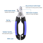 Cleste Profesional Taiat, Scurtat unghii animale, Pisici, Caini, Albastru, Ropet - imagine 4