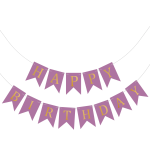 Banner Happy Birthday Ghirlanda Decor Aniversare, Mov, 2.5 m x 17 cm, Ropet
