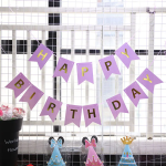 Set 5 Baloane Confetti Si Banner Happy Birthday Mov, Ropet - imagine 9