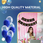 Banner Happy Birthday Ghirlanda Decor Aniversare, Negru, 2.5 m x 17 cm, Ropet - imagine 3