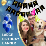 Banner Happy Birthday Ghirlanda Decor Aniversare, Negru, 2.5 m x 17 cm, Ropet - imagine 4