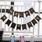 Banner Happy Birthday Ghirlanda Decor Aniversare, Negru, 2.5 m x 17 cm, Ropet - imagine 7