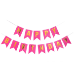 Banner Happy Birthday Ghirlanda Decor Aniversare, Roz Inchis, 2.5 m x 17 cm, Ropet