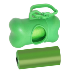 Set 2 role x 15 saci menajeri pentru fecale si dispenser cu agatatoare, pentru caini si pisici, Verde inchis, Ropet - imagine 2