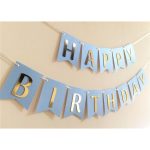 Banner Happy Birthday Ghirlanda Decor Aniversare, Albastru Deschis, 2.5 m x 17 cm, Ropet - imagine 2