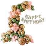 Set Baloane Si Decoratiuni Happy Birthday, Model 749, 90 Bucati, Ropet