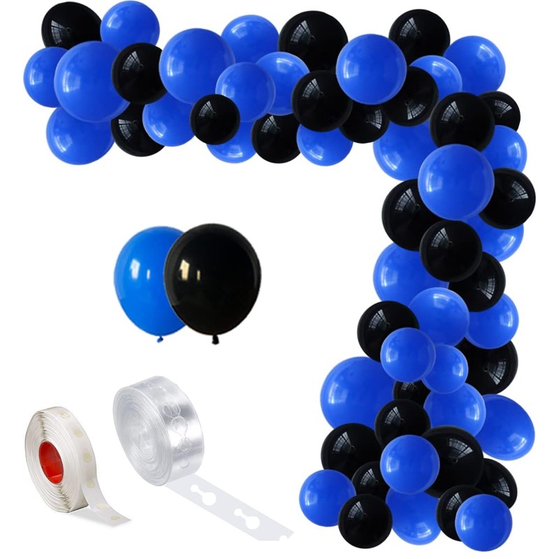 Set aranjament baloane pentru arcada Set Baloane Pentru Arcada, 150 Bucati, Albastru Si Negru, Ropet - imagine 1