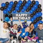 Set Baloane Pentru Arcada Cu Ghirlanda Happy Birthday, 115 Bucati, Albastru Si Negru, Ropet - imagine 3