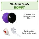 Set Baloane Pentru Arcada, 150 Bucati, Mov Si Negru, Ropet - imagine 2