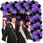 Set Baloane Pentru Arcada, 150 Bucati, Mov Si Negru, Ropet - imagine 4