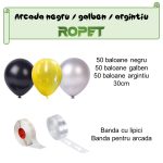 Set Baloane Pentru Arcada, 150 Bucati, Negru, Galben Si Argintiu, Ropet - imagine 2